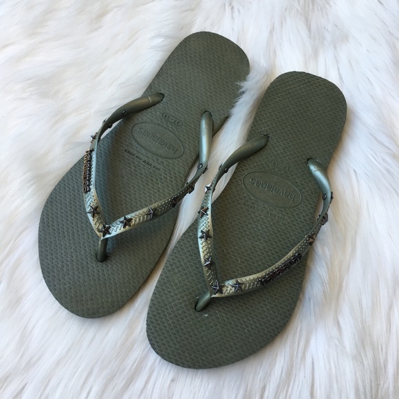 havaianas army green